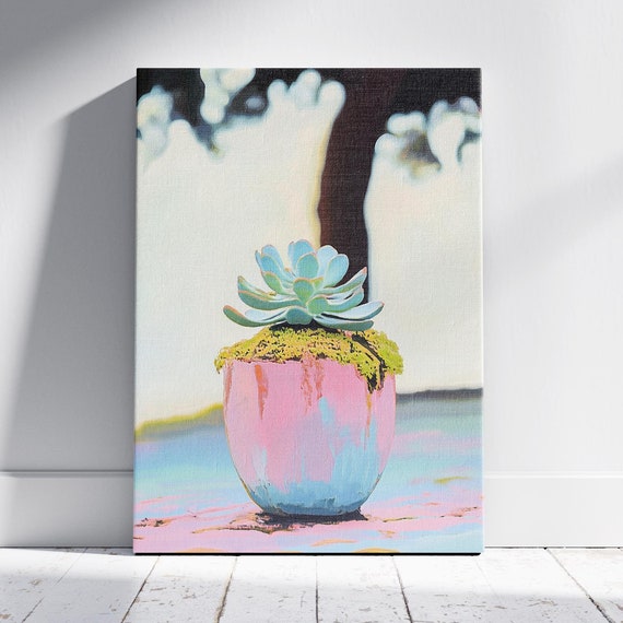 Pastel Succulence Tropical Fruit Art Passion Fruit Baja Cactus Flower Art Blooming Cactus Art Desert Flower Art Watercolor Cactus
