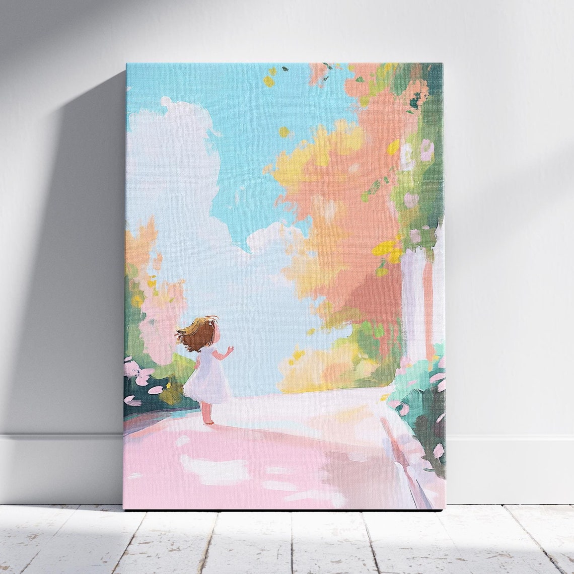 Pastel Daydream Nursery Room Print Kids Wall Decor Adorable Kids Poster Cute Child Poster Pastel Kids Wall Art Little Girl Cherub