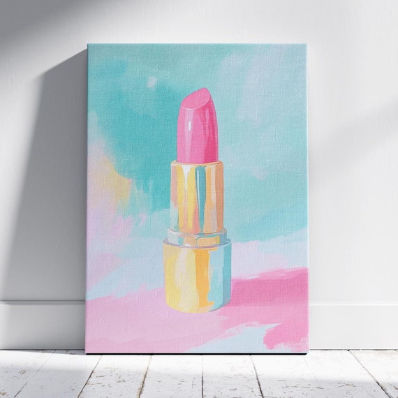 Pastel Lipstick Masterpiece Shiny Lipstick Wall Art Pink Lipstick Art Pastel Painting Shiny Painting Pink Painting Pastel Artwork