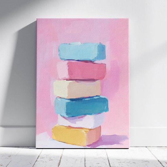 Stacked Block Tower Nursery Wall Art Pastel Artwork Colorful Artwork Stacked Artwork Pastel Colorful Stacked