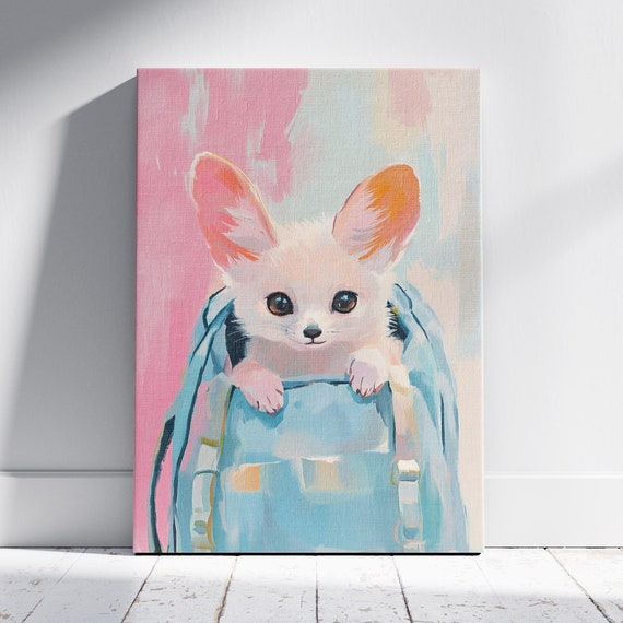 Adorable Fennec Fox Art Quirky Animal Art Cute Fox Painting Cozy Animal Print Fennec Fox Wall Art Backpack Art Print Curious Fox Gift