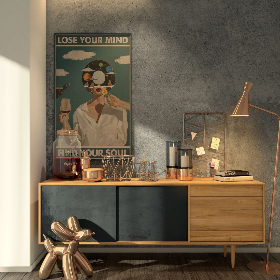 Lose Your Mind Find Your Soul Surreal Cosmic Dream Art Poster - Image 2