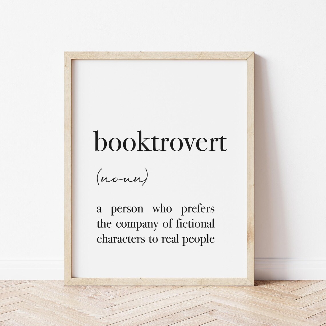 Booktrovert Definition Art Print, Bookish Library Decor - Image 3