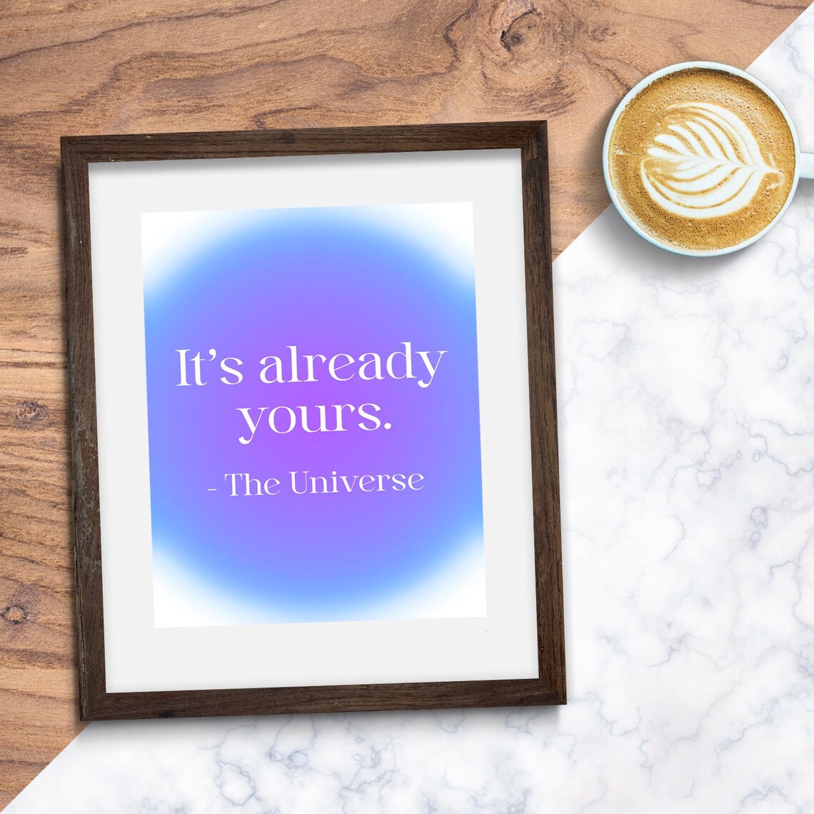 It's Already Yours The Universe Blue Aura Affirmation Poster - Image 2