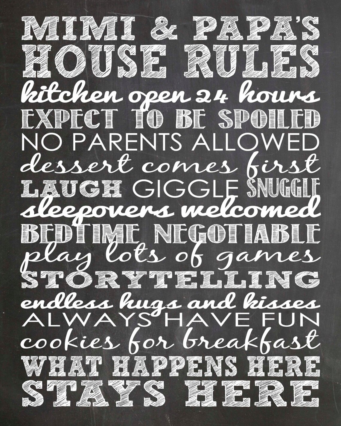 Grandparents House Rules Chalkboard Sign, Family Art - Image 2