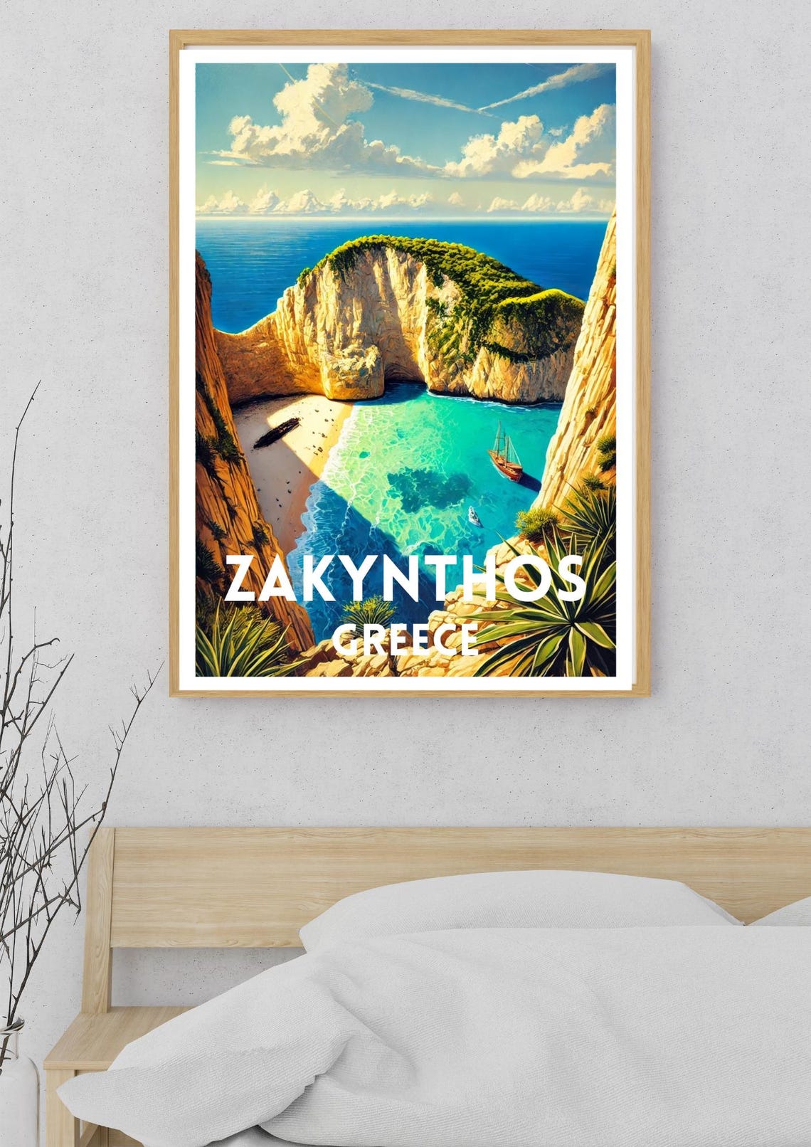 Zakynthos Greece Navagio Shipwreck Cove Turquoise Beach Travel Poster - Image 5