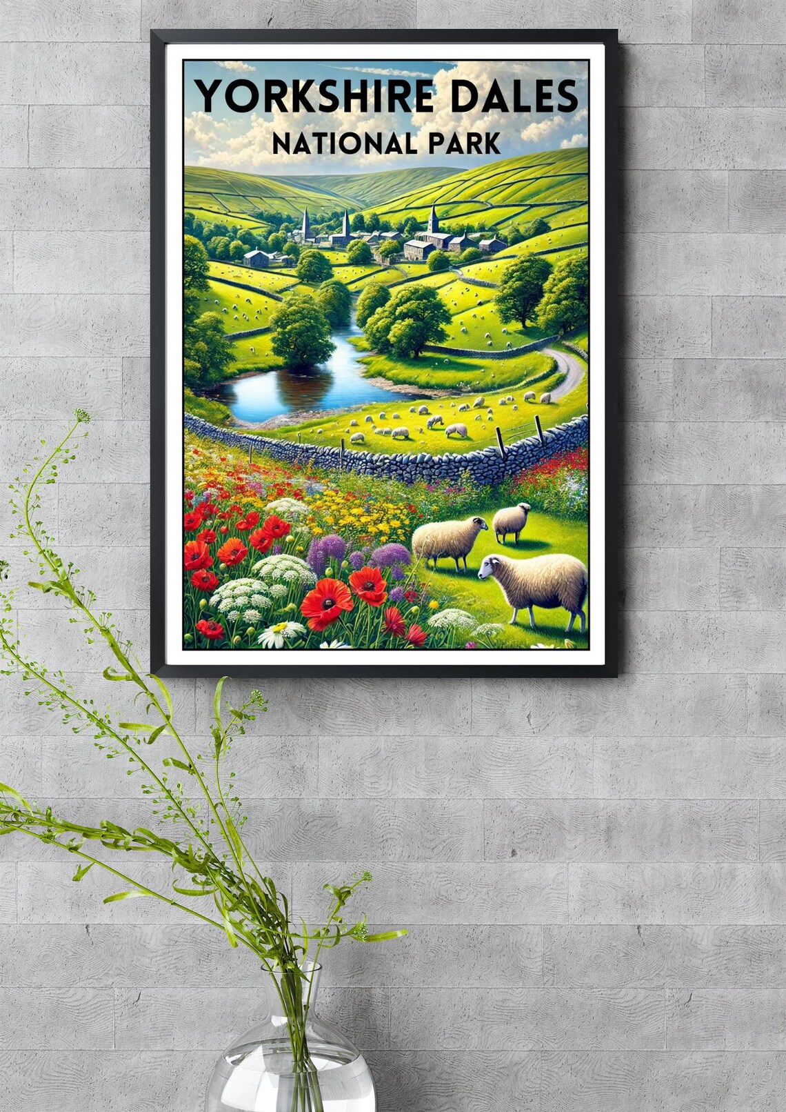 Yorkshire Dales Summer Travel Poster, Scenic Landscape - Image 3