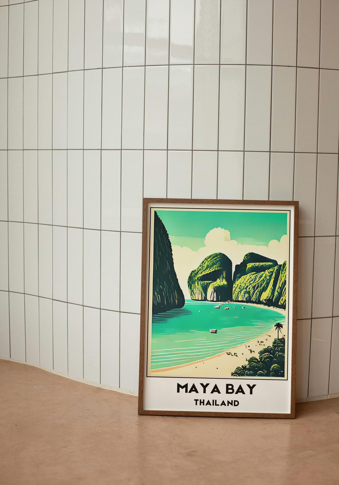 Maya Bay Thailand Phi Phi Island Tropical Beach Travel Poster - Image 2