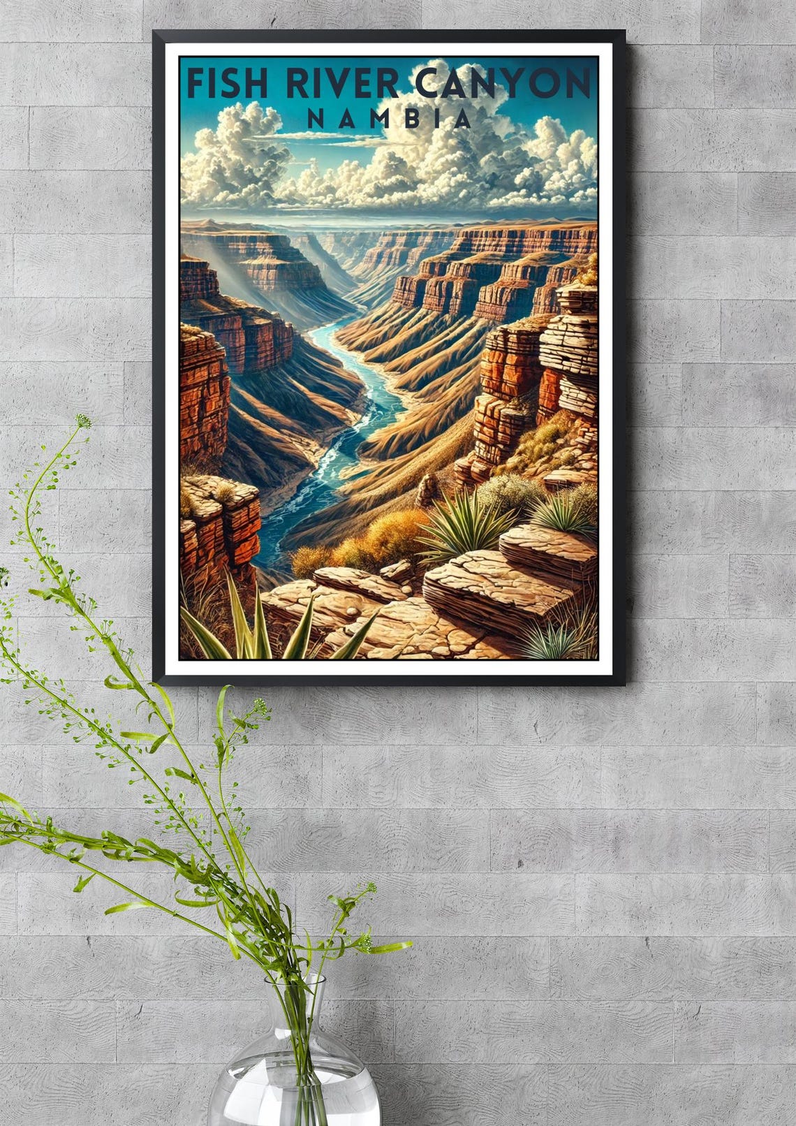Fish River Canyon Namibia Desert Gorge Vintage Retro Travel Poster - Image 3