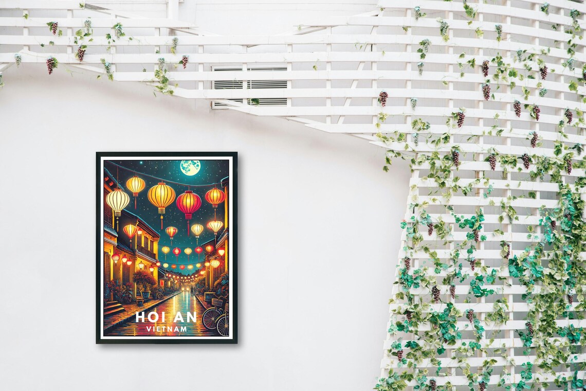 Hoi An Travel Poster, Lantern Street Illustration - Image 5