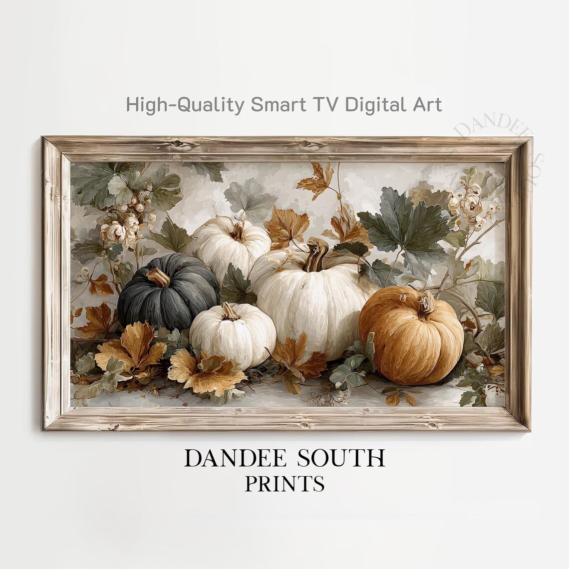 Rustic Fall Pumpkins Art Print, Autumn Decor
