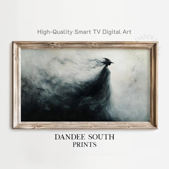 Halloween Witch Tv Art For Frame Smart Spooky Painting Dark Academia Moody Decor Tv035