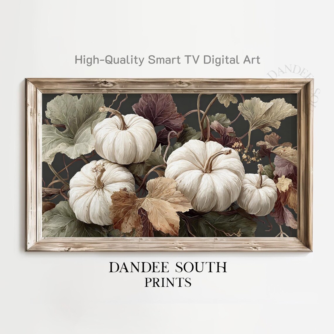 Rustic Fall Pumpkins Art Print, Autumn Thanksgiving Decor