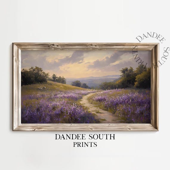 Wildflowers Landscape Tv Art For Frame Smart Spring Flowers Painting Floral Home Decor Tv013