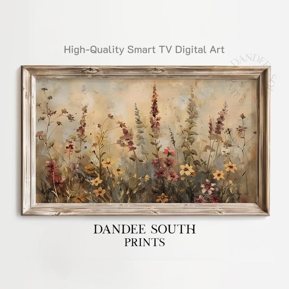 Fall Wildflowers Tv Art For Frame Smart Autumn Floral Painting Vintage Style Flowers Display Tv084