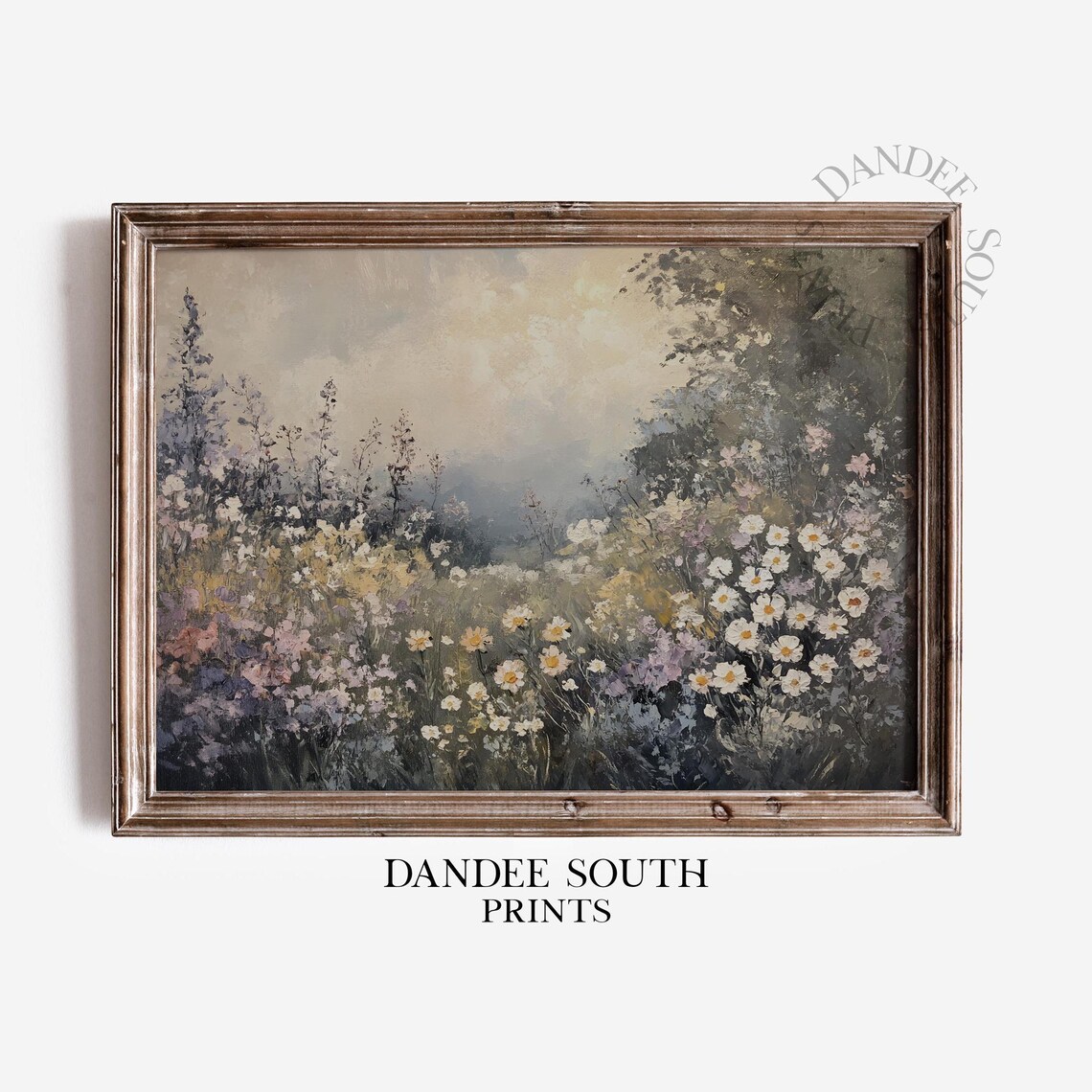Wildflower Garden Vintage Oil Painting Soft Floral Meadow Poster
