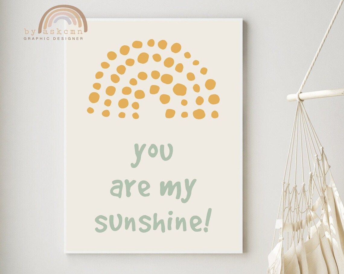 You Are My Sunshine Nursery Wall Art Boho Nursery Print Rainbow Poster Living Room Art Print Baby Room Poster Birthday Gift Poster - Image 5