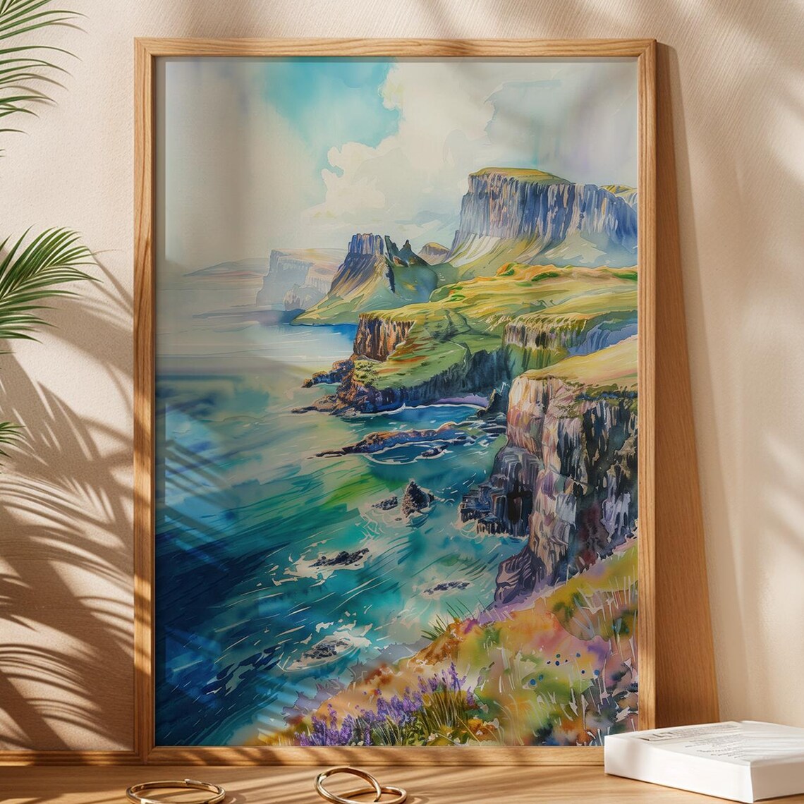 Isle Of Skye Coastline, Scotland Watercolor Art Print