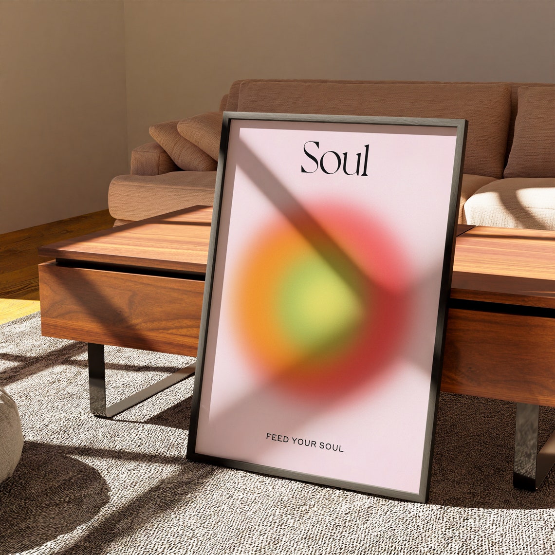 Soul Aura Gradient Rainbow Circle Spiritual Abstract Art Print - Image 2