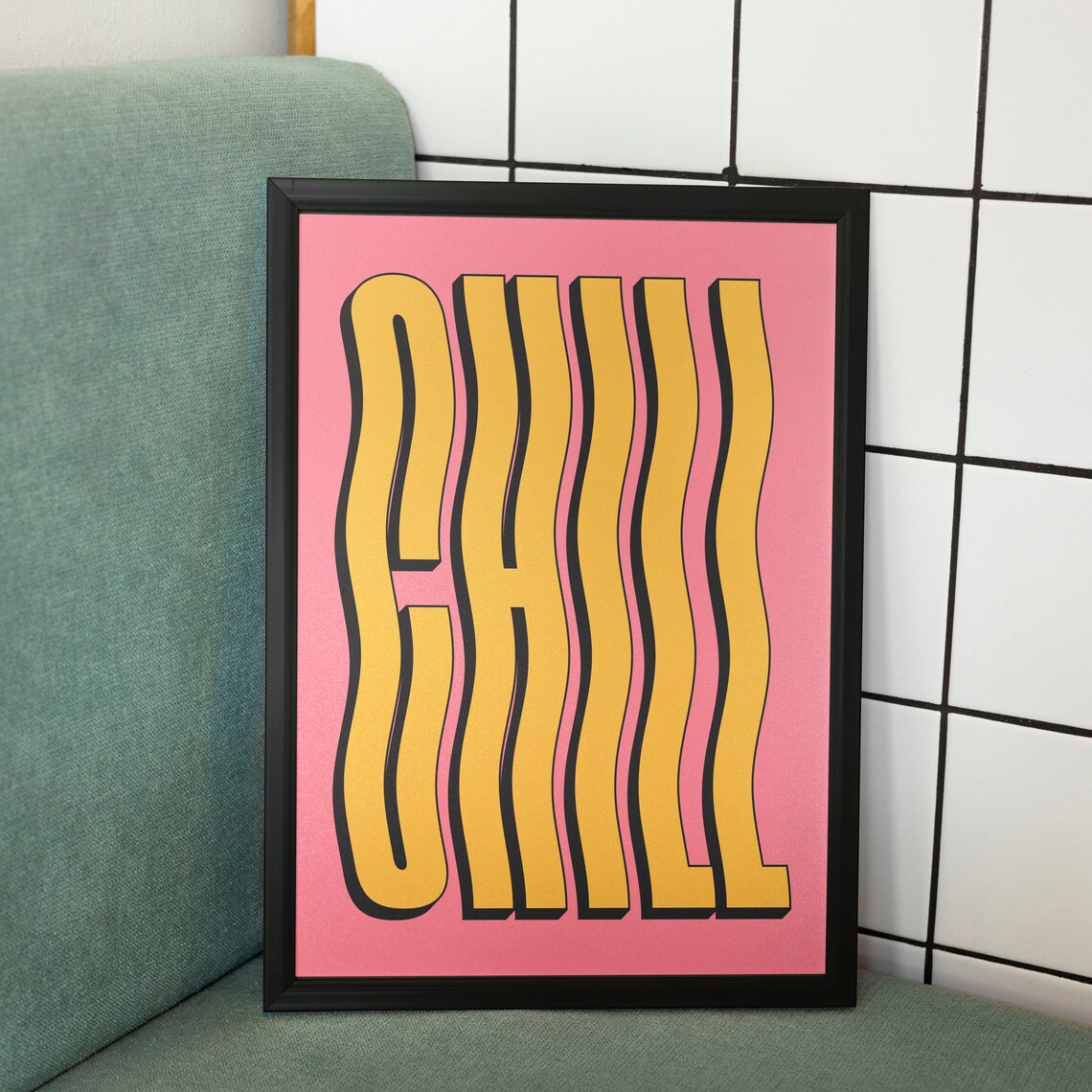 Chill Wavy Typography Retro Pop Words Art Print