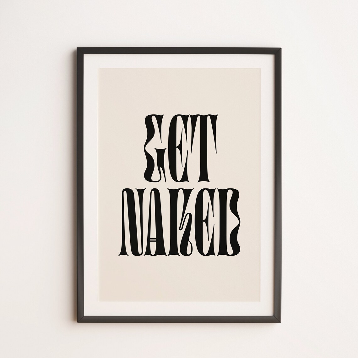 Get Naked Pop Typography Bathroom Quote Art Print - Image 3