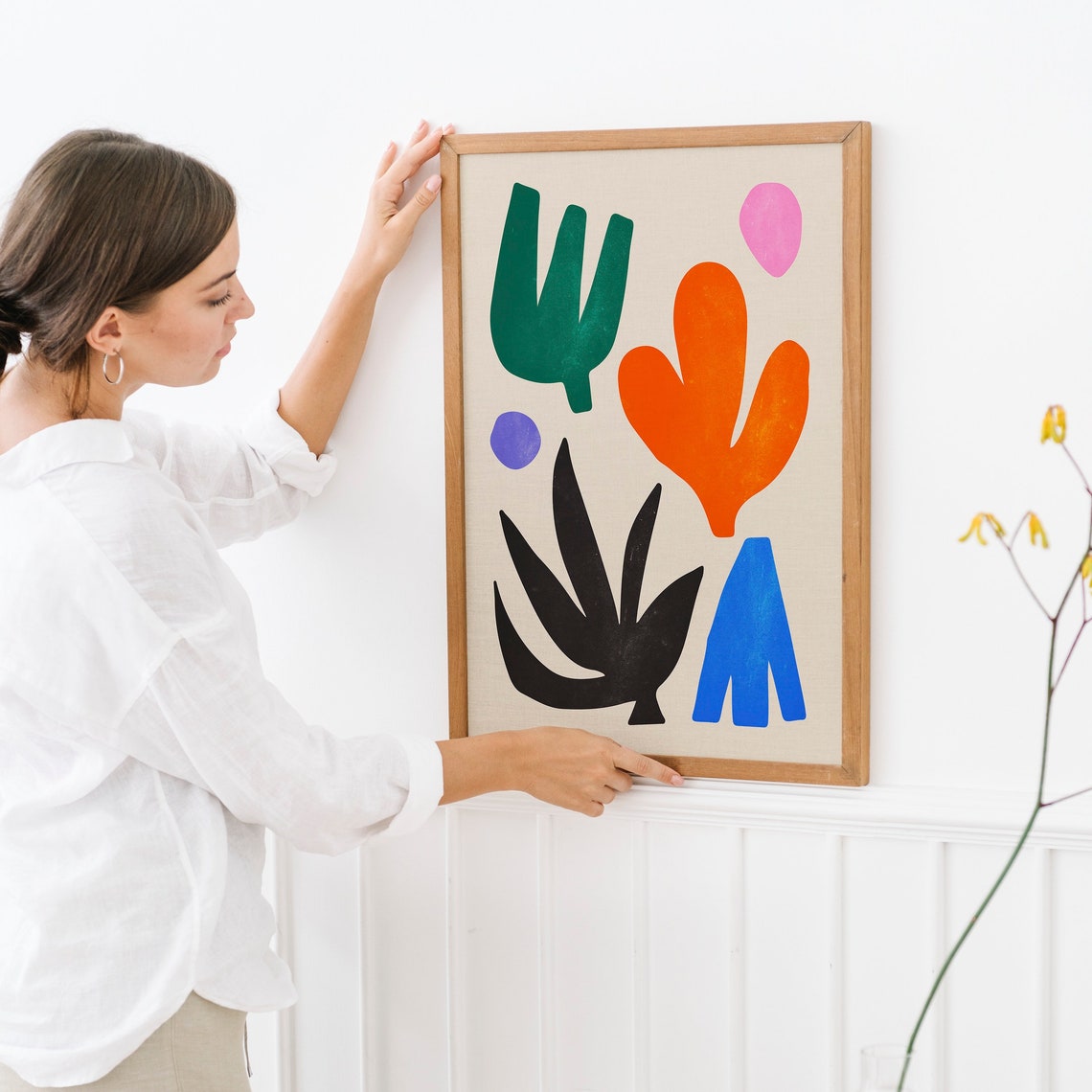 Paper Garden Cutouts Matisse Style Colorful Abstract Art Print - Image 3
