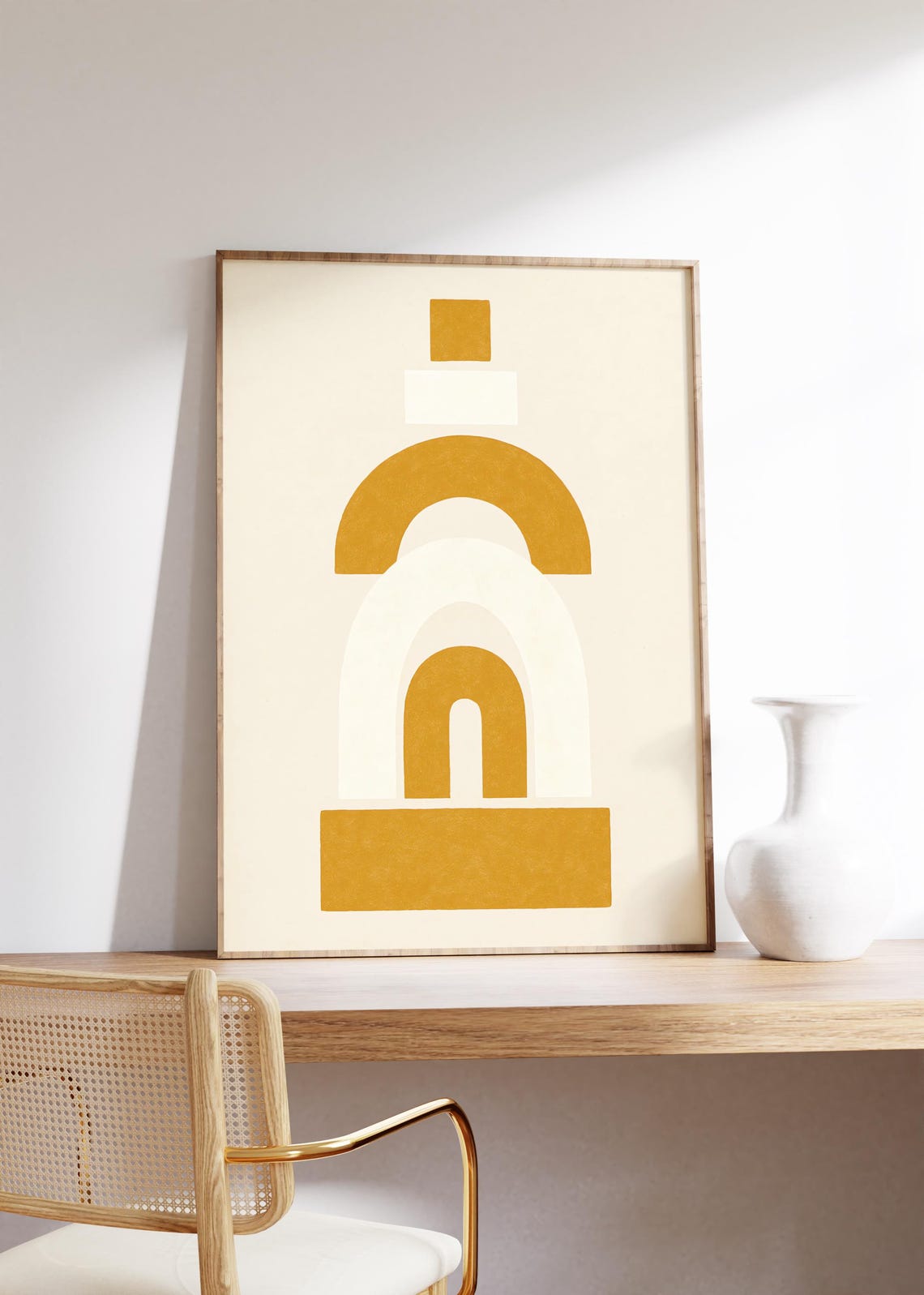 Ochre Arch Stack Warm Minimalist Abstract Arches Earth Tone Wall Art