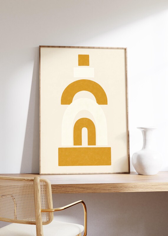 Ochre Arch Stack Warm Minimalist Abstract Arches Earth Tone Wall Art