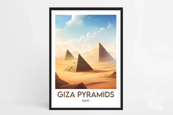 Giza Poster Minimalist Travel Poster Interior Decoration Egypt Poster Pyramids Of Giza