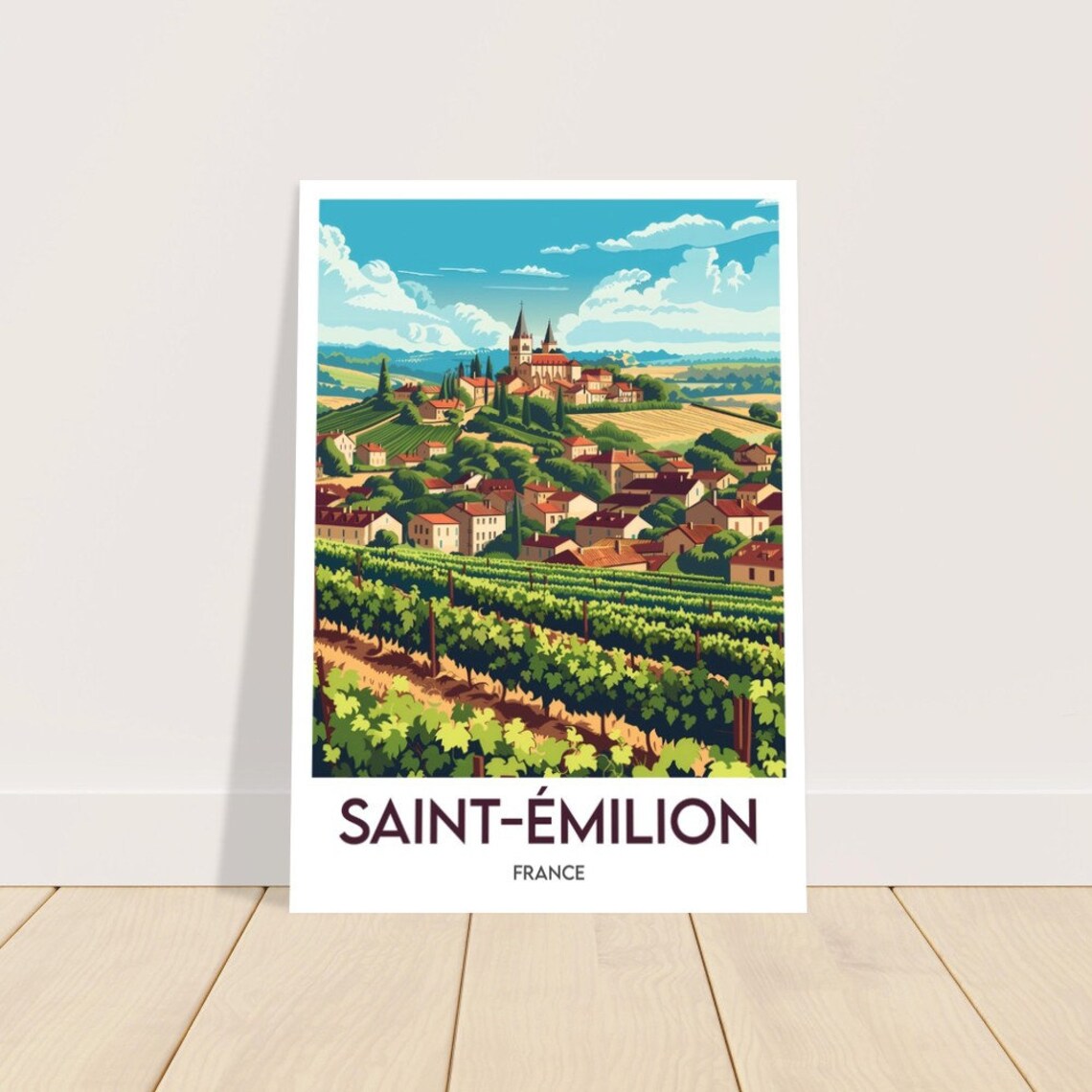 Saint Emilion France Medieval Wine Village Vineyards Classic Poster - Image 2
