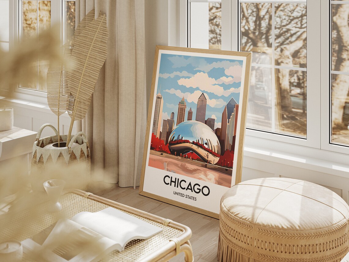 Chicago Travel Poster, United States Illustration - Image 2