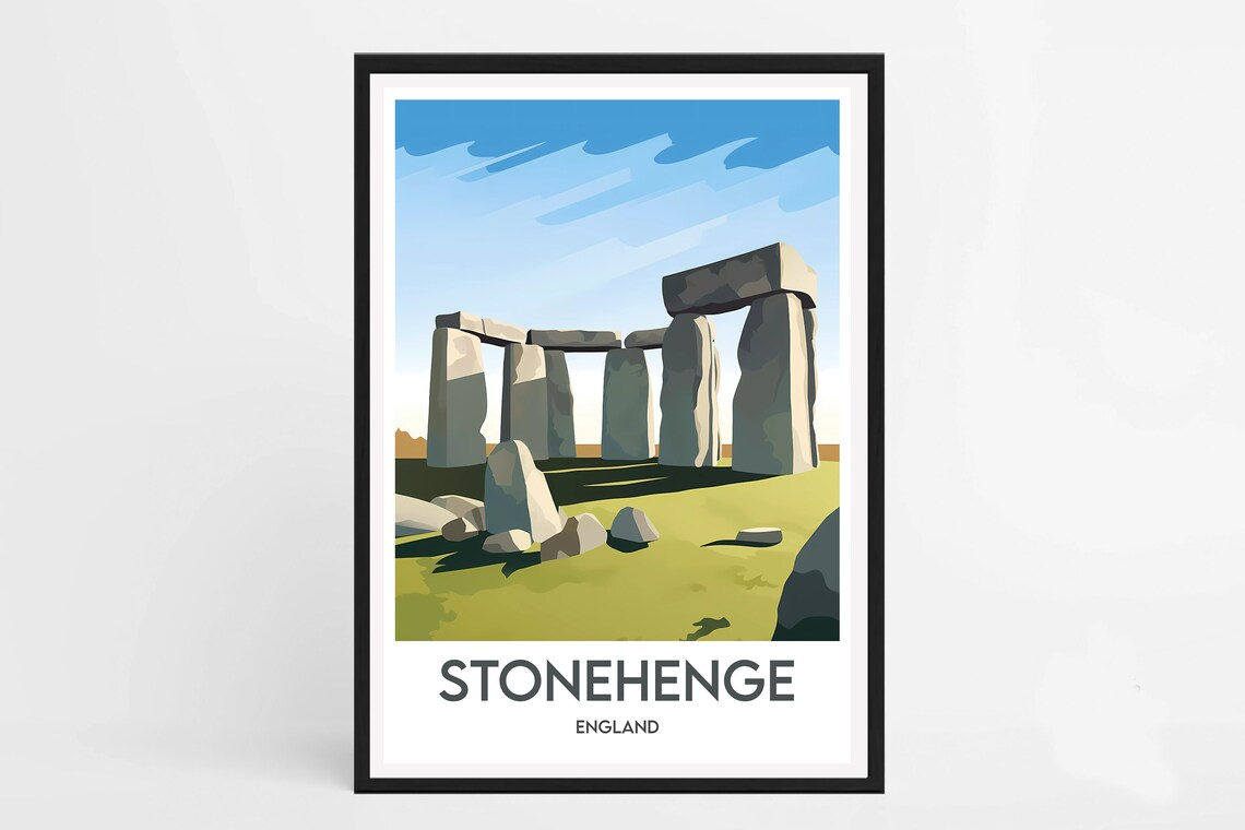Stonehenge England Ancient Megalith Stones Minimalist Travel Poster - Image 2