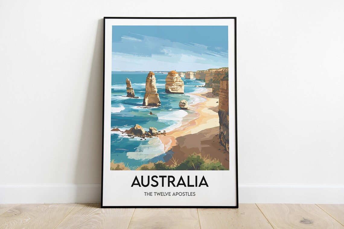 The Twelve Apostles Australia Travel Poster, Art Print