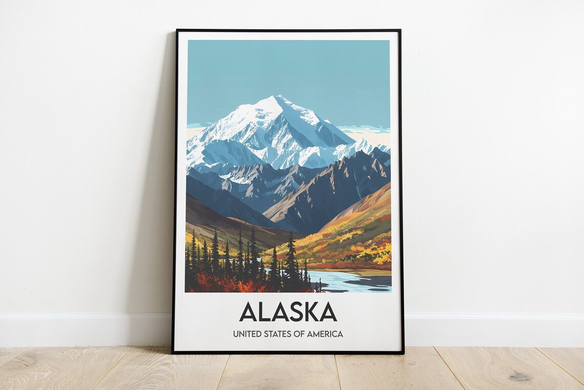 Alaska Vintage Travel Poster, United States