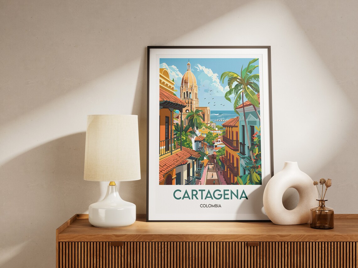 Cartagena Colombia Travel Poster, Latin America Art Print - Image 2