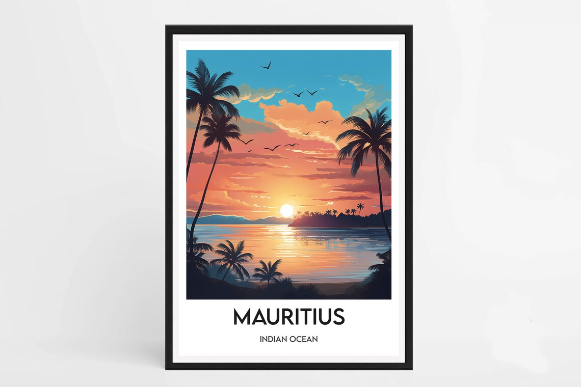 Mauritius Island Minimalist Travel Poster Art Print