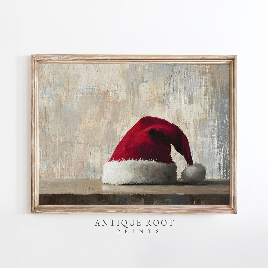 Red Santa Hat Still Life Minimalist Christmas Art Painting Poster