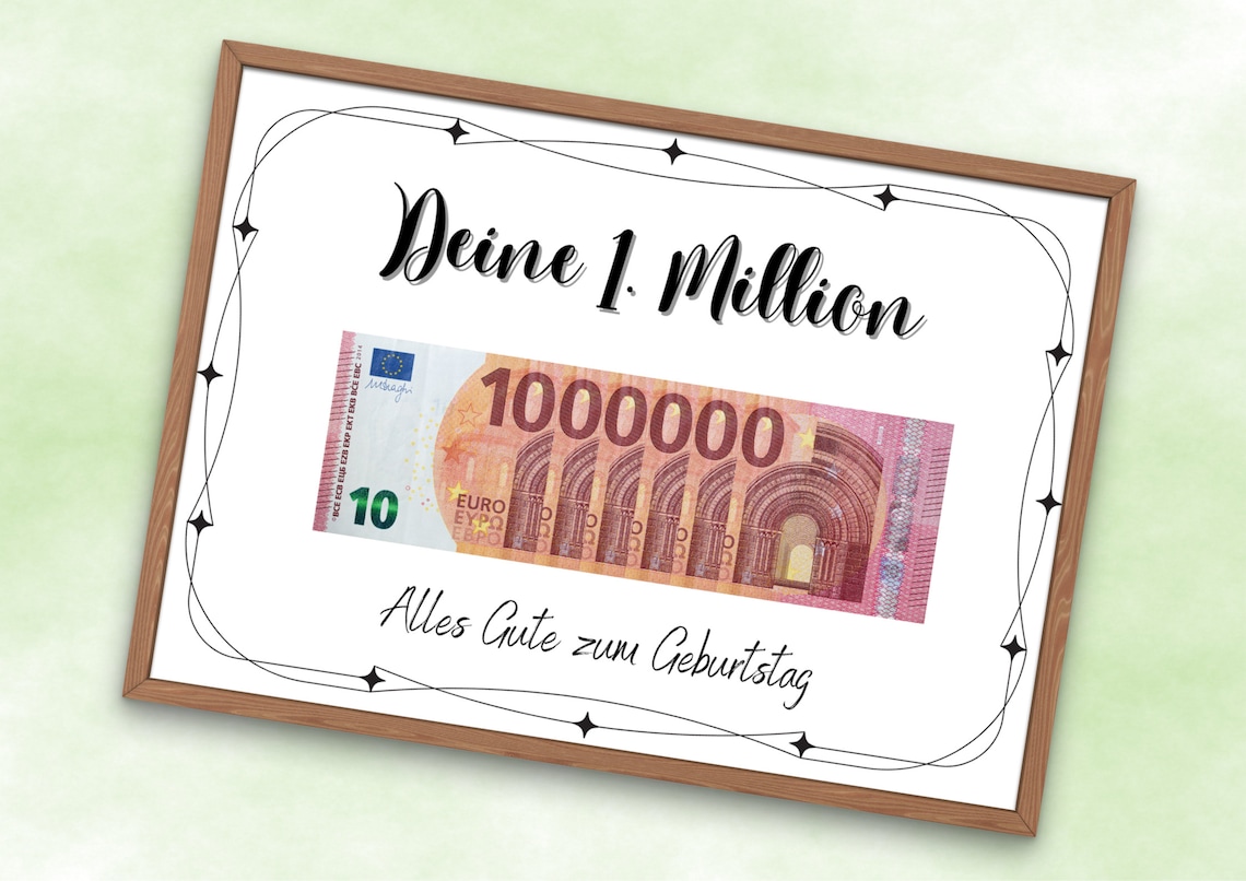 Your First Million Cash Gift, Motivational Art Print - Image 2