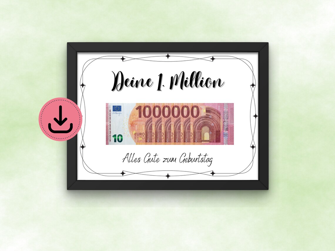 Your First Million Cash Gift, Motivational Art Print