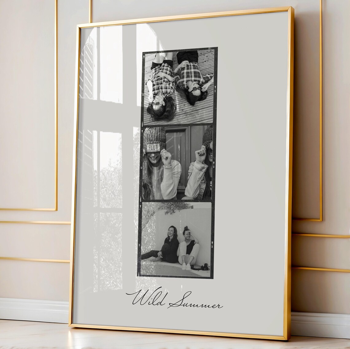 Wild Summer Photo Strip Display Template with Three Framed Photos Poster