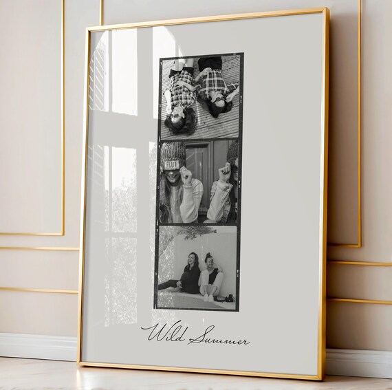 Wild Summer Photo Strip Display Template with Three Framed Photos Poster