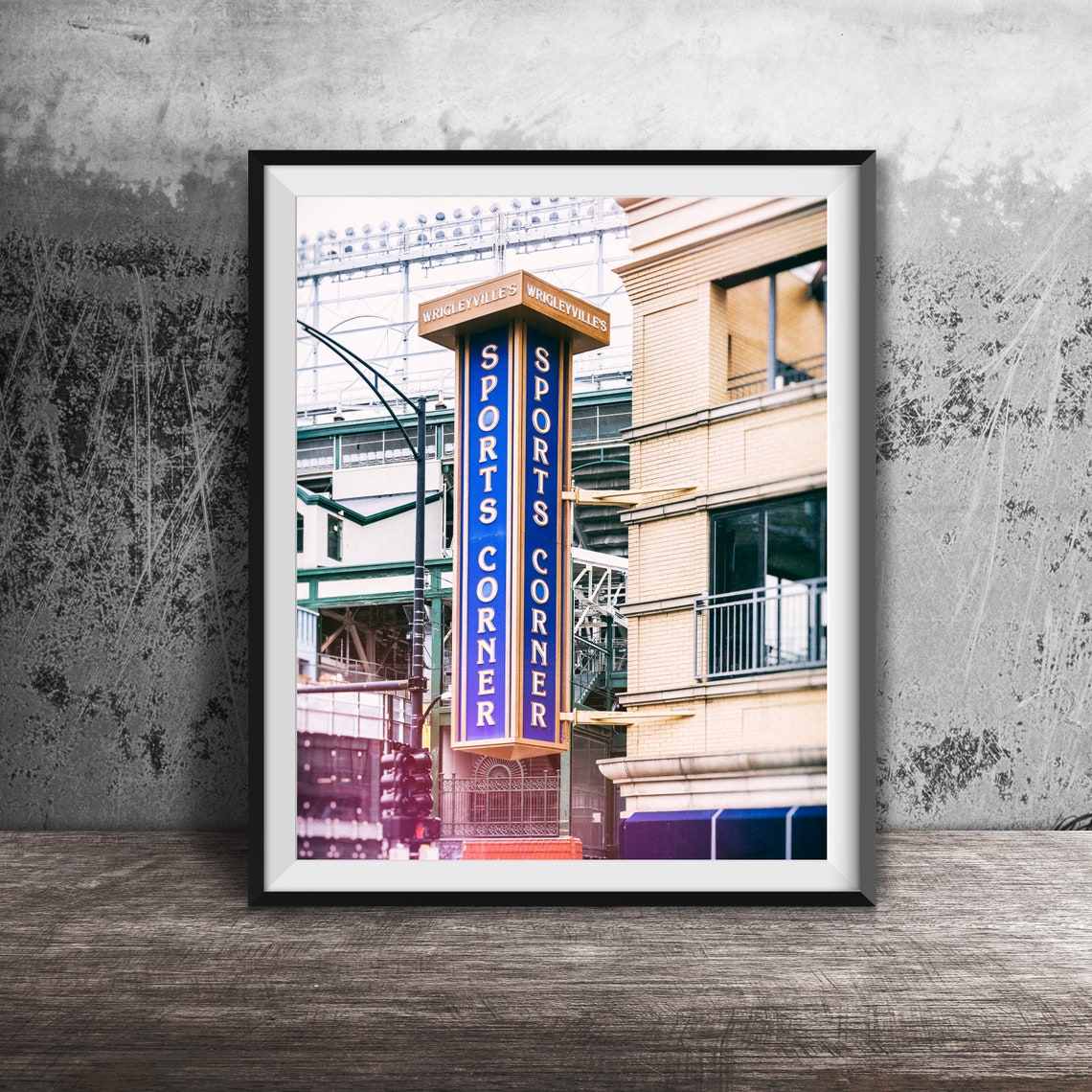 Sports Corner Wrigleyville Bar Sign Photo Print Wrigley Field Bar Chicago Sign Photography Print Unframed Lakeview Wall Art