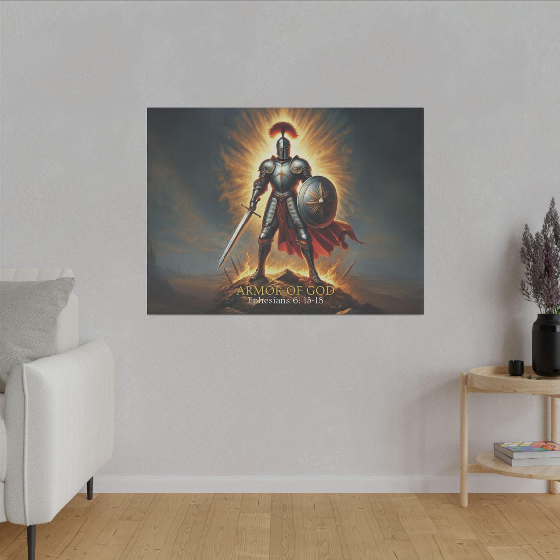 Fiery Knight In Armor Of God Ephesians 6:13-18 Warrior Poster - Image 3