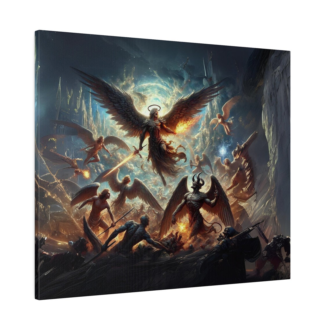 War In Heaven Print Christian Artwork From Bible Stories Fast Shipping