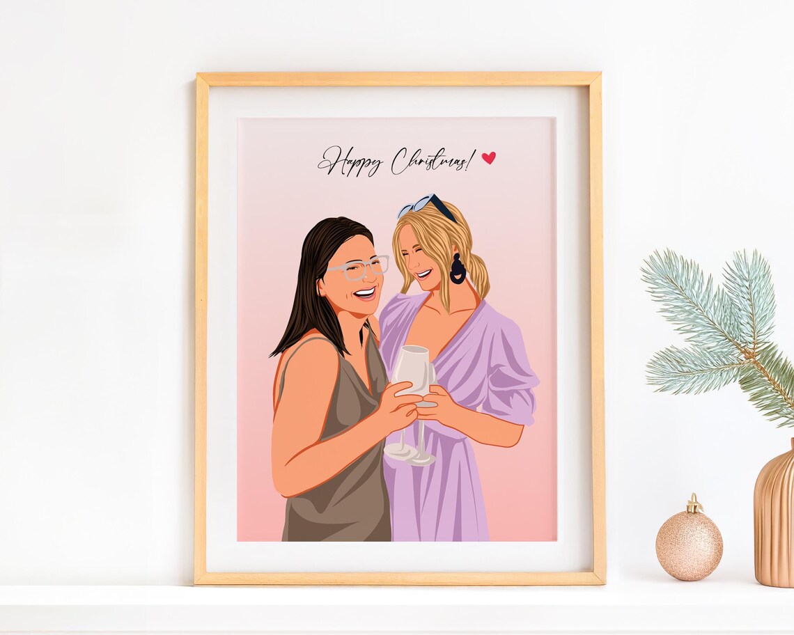 Custom Best Friend Portrait, Personalized Art Print