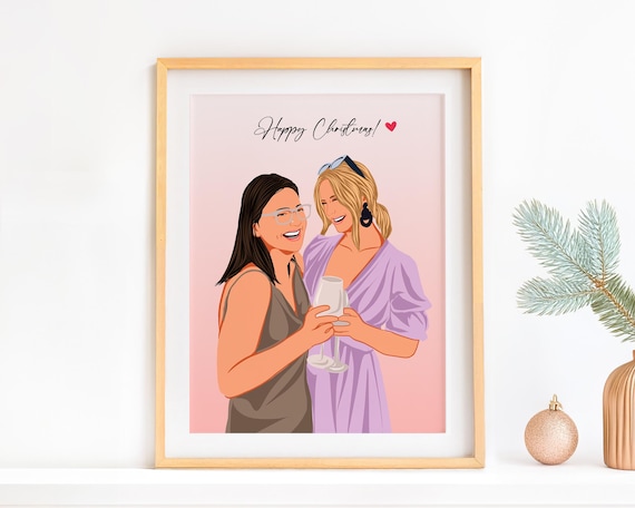 Custom Best Friend Portrait, Personalized Art Print