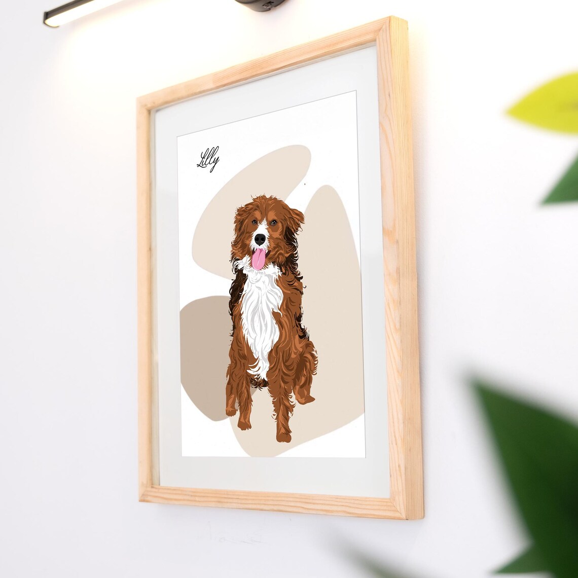Custom Dog Memorial Portrait with Halo from Photo Art Poster - Image 2