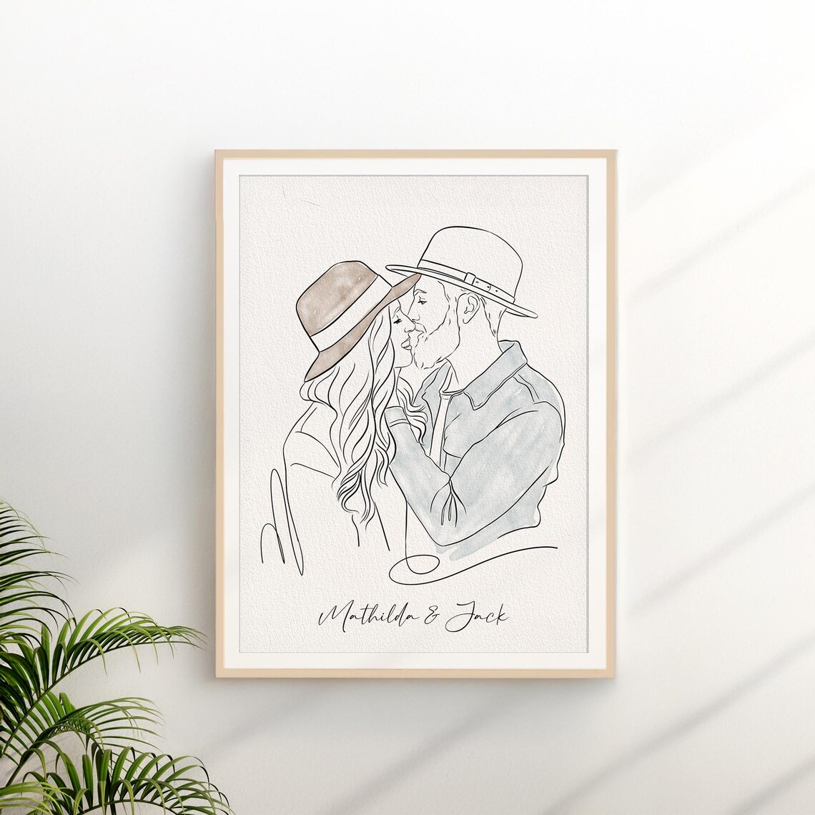 Custom Mother Daughter Line Art Sketch Portrait from Photo Poster - Image 2