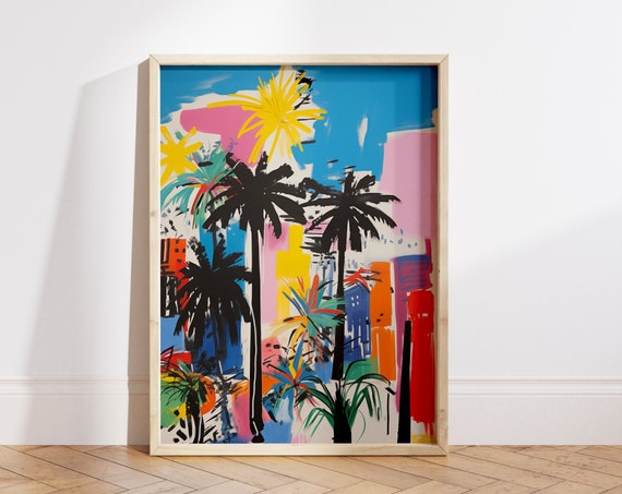 Los Angeles Travel Poster, California Landscape Art