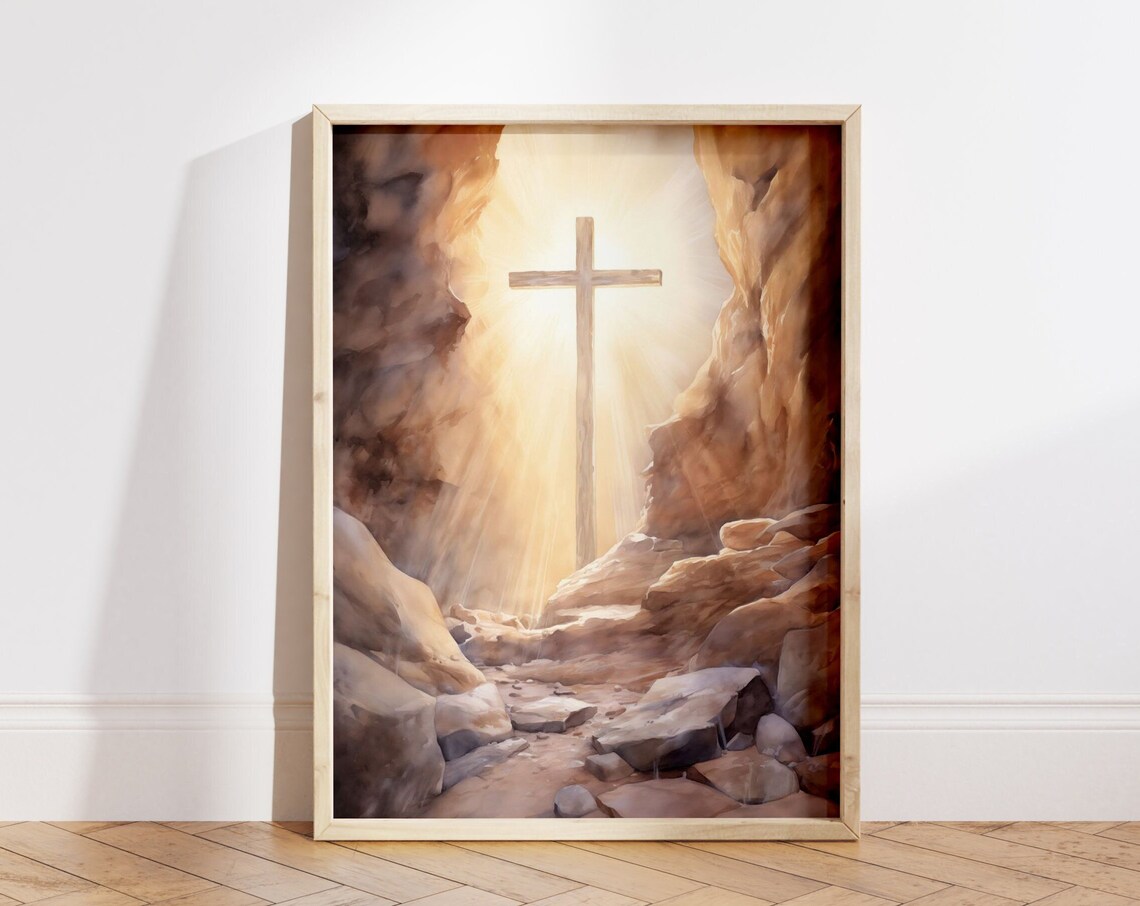 Holy Cross Abstract Christian Art Poster Print